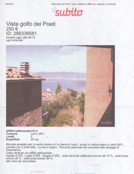 Foto Appartamento in Vendita in Garibaldi - Lerici (SP)